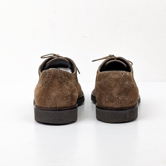 Hugo Boss Men Distress Brown Suede Lace-up Oxford Rubber Shoes sz 7 - Picture 3 of 7